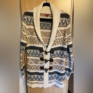 Merona Nordic Knit Sweater Cardigan with Toggle Closure Size Medium